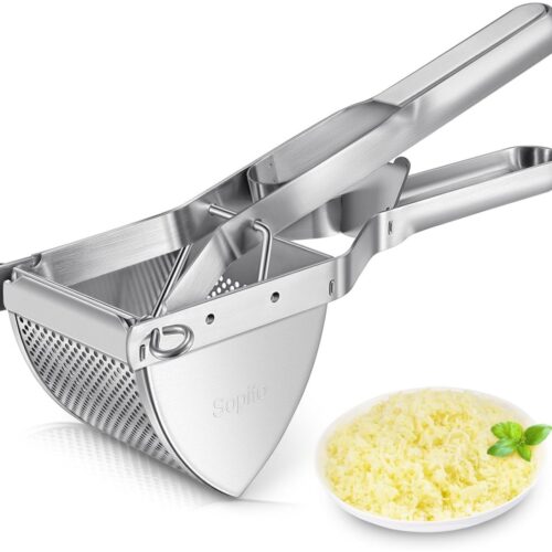 TOVBMUP Aardappelstamper - Metaal van voedingskwaliteit - Geschikt voor fruit en groenten Aardappelstamper - Voor luchtige en romige aardappelpuree