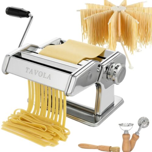 Tavola - Pastamachine + Pasta droogrek - Pasta maker - Pasta maken - Ravioli maken - RVS - Housewarming cadeau