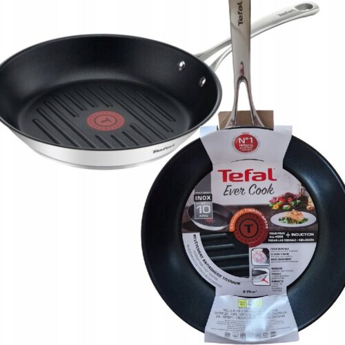 Tefal Evercook Grillpan 26cm - Zilver, Geschikt voor Inductie