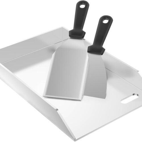 UISBERT RVS Grillpan Grillplaat 20x30x4cm - Universele BBQ Plancha met Oliekanaal