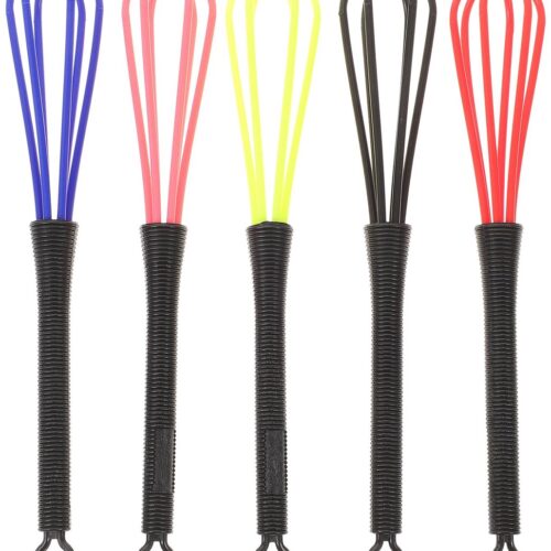 ULTECHNOVO 5 stuks plastic mini garde kleurrijke salon haarverf ballon draad roerder ei garde mixer keukenmixer gereedschap voor het koken van keramische saus (willekeurige kleur)