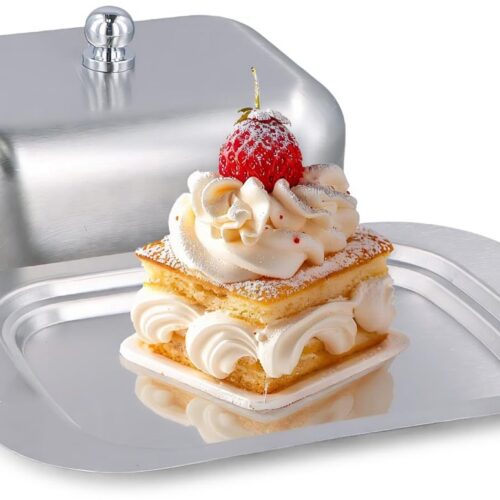 Unyqoos® Elegante roestvrijstalen botervloot met deksel voor multifunctioneel gebruik