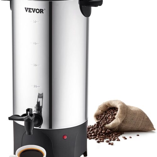 VEVOR Koffiekan Roestvrijstalen Heetwaterdispenser Dispenser voor Warme Dranken 50 Kopjes Glühweinpot