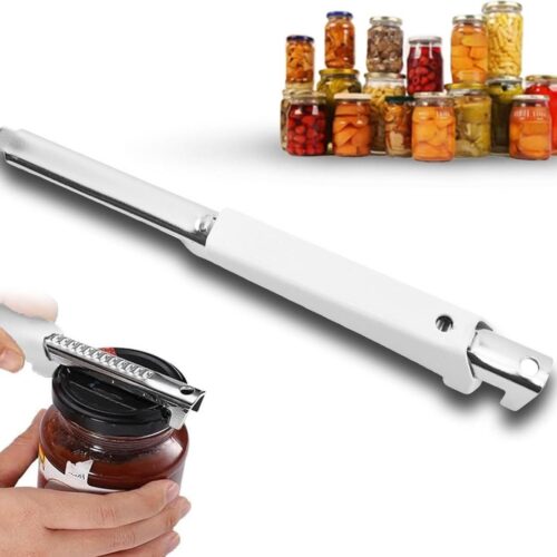 Verstelbare multifunctionele blikopener voor artritis & ouderen - zwakke handen (wit) Blikopener