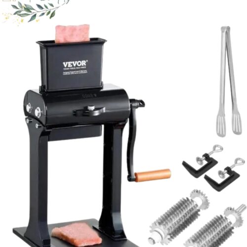 VirtuQuality® Vleesvermalser - Vleesmalser Machine - Keukenmachine voor Malser Vlees - Steakvermalser- 44.5 x 30 x 24.5 cm - Handmatige Bediening - Zwart