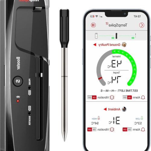 Vleesthermometer - Keukenthermometer Draadloze Bluetooth 150 m Bereik IP67 Braadthermometer - Ovengrill Airfryer - Vaatwasser Veilig