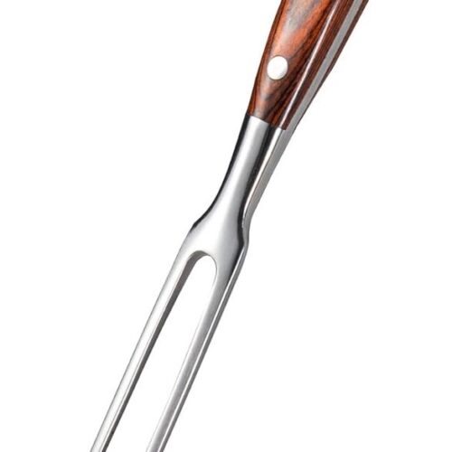 Vleesvork RVS met Houten Handvat - Geschikt voor Barbecue - 11,5 Inch
