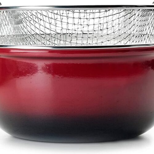 Volcan Frituurset, frietpan, friteuse met ophangmand, diameter 24 cm, hoogte 12,5 cm, inhoud 4,6 l