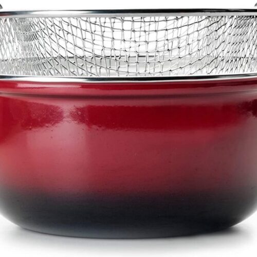 Volcan Frituurset, frietpan, friteuse met ophangmand, diameter 24 cm, hoogte 12,5 cm, inhoud 4,6 l