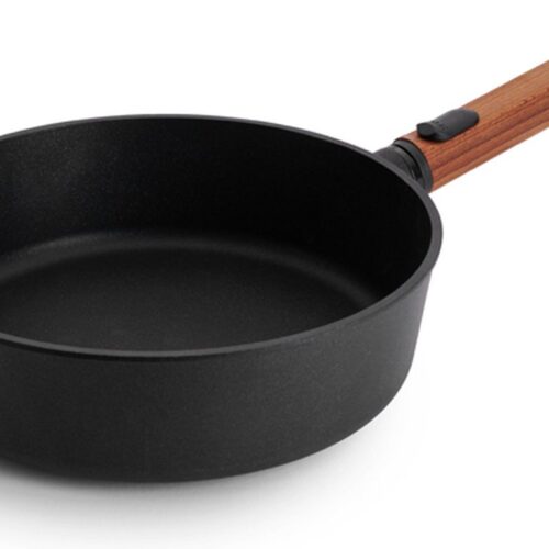 WOLL EcoLogic QXR Hapjespan inductie met houten afneembare greep - Ø280mm - H 70mm - Zwart