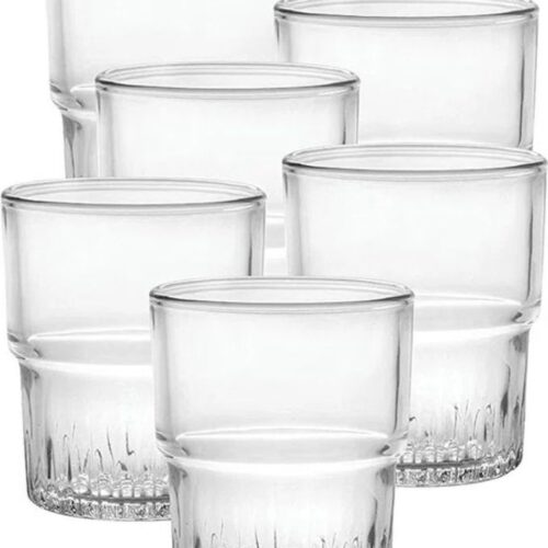 Waterglas 200ml, stapelbaar, zonder vulmerk, 6 glazen