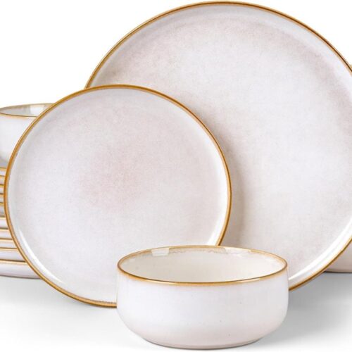 White-Label® Serviesset 6 Persoons - Serviessets - Bordenset - Chique Bordenset - Porselein - Ivoorwit