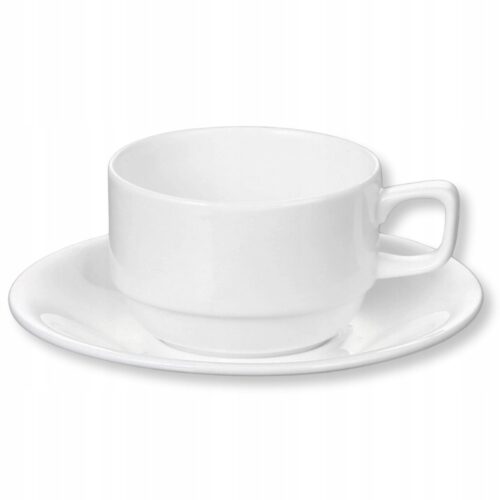 Wilmax Porseleinen Kop en Schotel - Wit 220ml