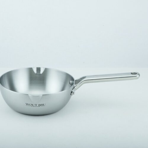 Wout Bru by Haute Cuisine - Conische Sauspan Ø 20 cm - Triply RVS - 1.5 Liter - Professionele kwaliteit - Geschikt voor alle warmtebronnen, inclusief inductie - Ovengeschikt