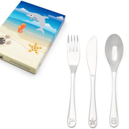 Zilverstad kinderbestek Zeedieren INCLUSIEF NAAMGRAVURE