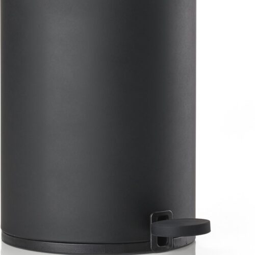Zone Denmark Karma Pedaalemmer - Prullenbak Badkamer - Afvalemmer Klein - Toilet & Badkamer Accessoires - Kunststof - 3 liter - 26,3 x 18,1 cm - Zwart