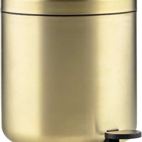 Zone Denmark Ume Pedaalemmer - Prullenbak Badkamer Softclose - Afvalemmer Klein - Toilet & Badkamer Accessoires - Roestvrij staal - 4 liter - 22 x 19,5 cm - Goud