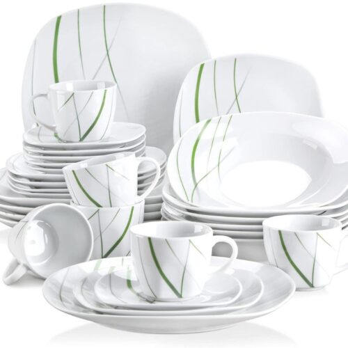 Zylo® Serviesset 30 Delig - 6 Persoons - Compleet Servies - Porselein - 50x30x29cm - Wit