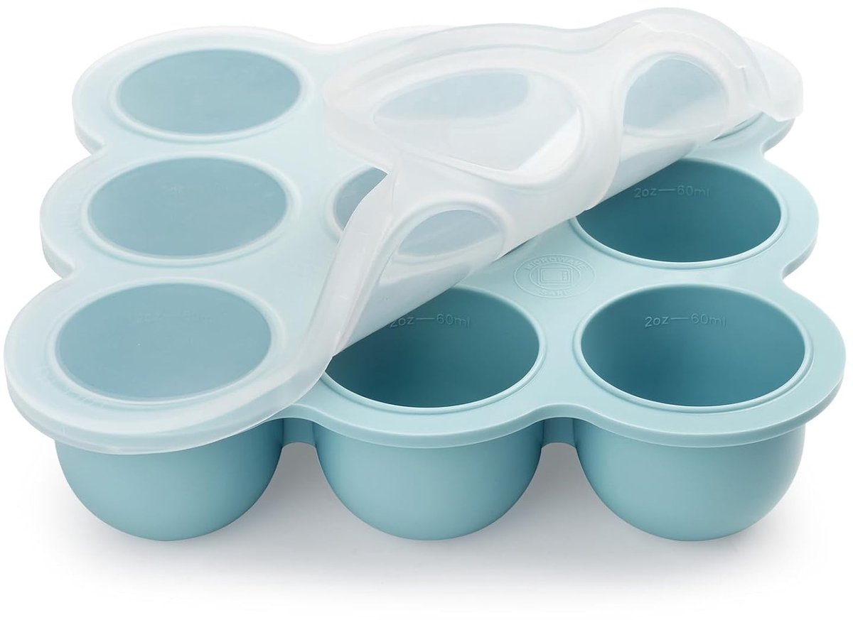 crrynuo babyvoeding bewaarbakjes babyvoeding vriezerbakjes met 9 vakken en siliconen deksels perfect voor zelfgemaakte babyvoeding groenten ijsblokjes purees en moedermelk (blauw) Crrynuo Babyvoeding Bewaarbakjes - Babyvoeding Vriezerbakjes met 9 Vakken en Siliconen Deksels - Perfect voor Zelfgemaakte Babyvoeding- Groenten- Ijsblokjes- Purees en Moedermelk (Blauw)