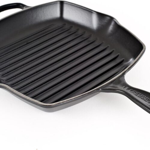 Le Creuset gietijzeren vierkante grillpan - 26cm - Mat Zwart