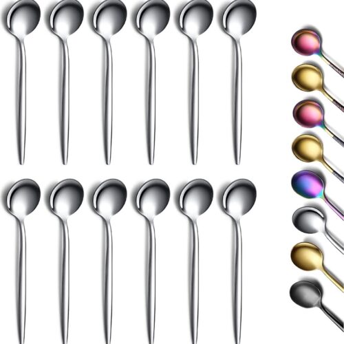 Luvetrex ® Elegant Set van 12 RVS Mini Espresso en Dessert Lepels voor Elke Gelegenheid