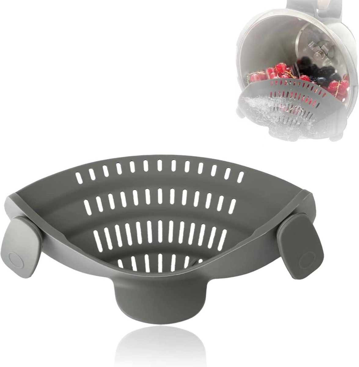 siliconen potzeef, keukenzeef, pastazeef, afgiethulp, zeef met clip accessoires, compatibel met thermomix tm5, tm6, tm31, keukenmachine en mcc reserveonderdelen voor potten, pannen, kookpan, Siliconen potzeef, keukenzeef, pastazeef, afgiethulp, zeef met clip-accessoires, compatibel met Thermomix TM5, TM6, TM31, keukenmachine en MCC reserveonderdelen voor potten, pannen, kookpan,